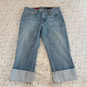 Adriano Goldschmied low-rise cuffed cropped jeans in a light blue wash